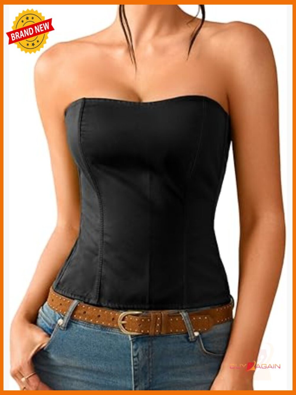 Strapless Boned Corset Bustier Top, Back Lace Up, Satin Clubwear